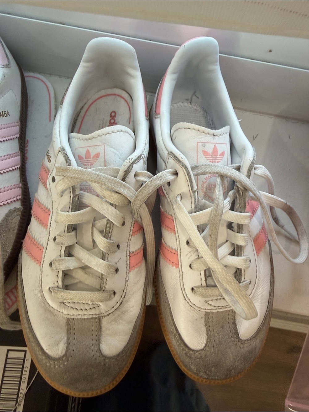 adidas samba kids White & Pink Hamburg-Inspired Sneakers